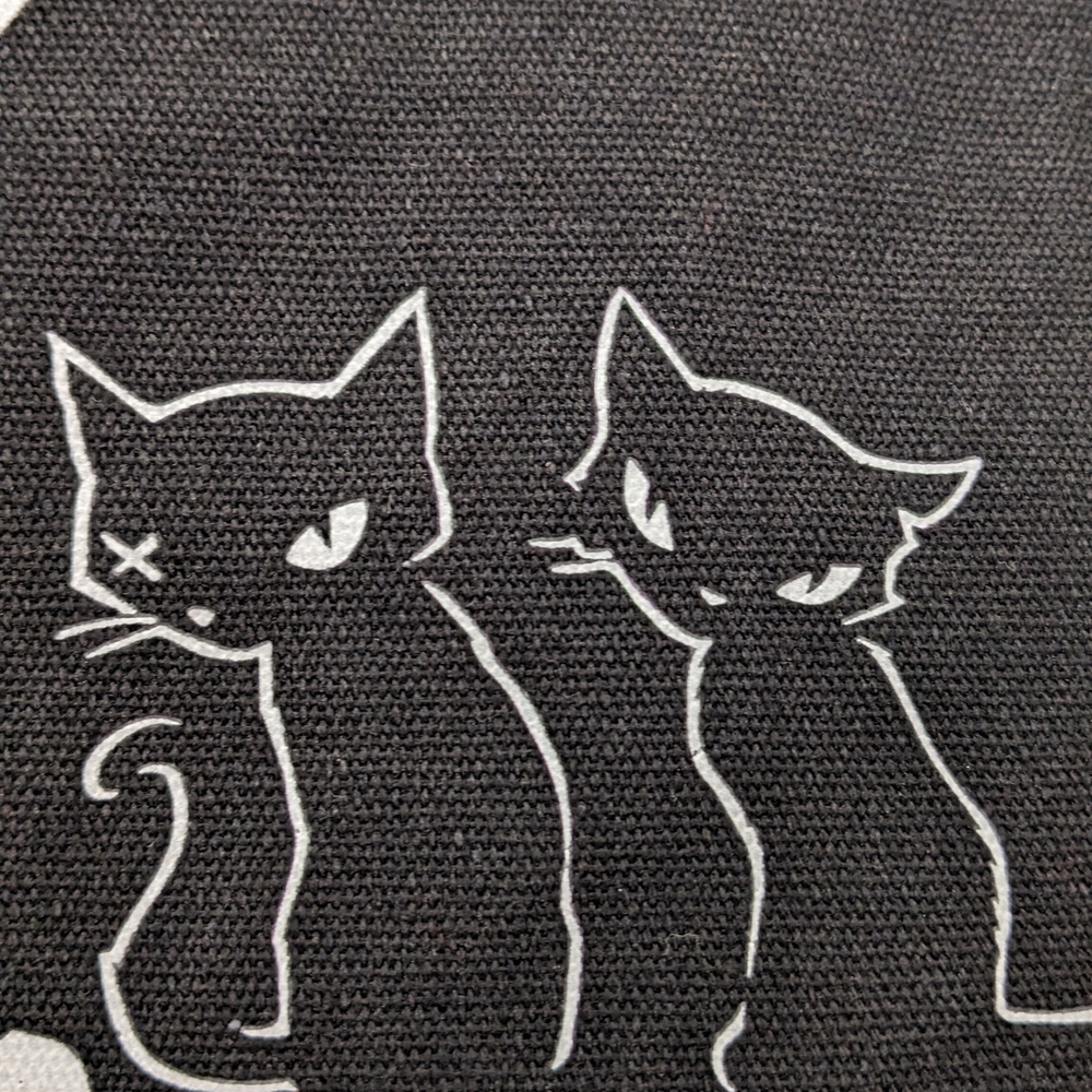 Emily the Strange Black Canvas Tote Bag with Cats Design